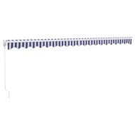 Прибираща се тента синьо и бяло 5x3 м плат и алуминий