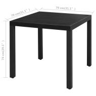 Градински трапезен комплект, 3 части, PVC ратан, черен