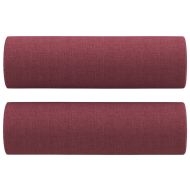 Комплект дивани 2 части с възглавници виненочервен текстил