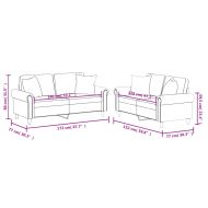 Комплект дивани от 2 части с възглавници кремав изкуствена кожа