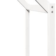 Високо легло с покрив, бяло, 75x190 см, борово дърво масив