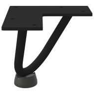 Крака тип „фиба“ за масичка за кафе, 4 бр., черни, 10 см, масивна стомана