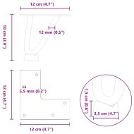 Крака тип „фиба“ за масичка за кафе, 4 бр., черни, 10 см, масивна стомана