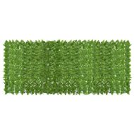 Балконски параван със зелени листа, 400x150 см