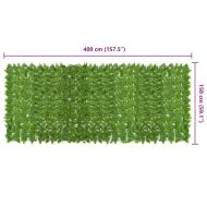 Балконски параван със зелени листа, 400x150 см