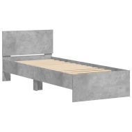 Рамка за легло с табла, бетонно сива, 90x200 см инженерно дърво