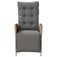 Накланящи градински столове с подложка 2 бр, бежов, полиратан