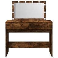 Тоалетка с LED, опушен дъб, 100x40x120 см