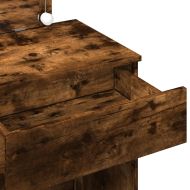 Тоалетка с LED, опушен дъб, 100x40x120 см