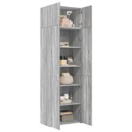 Шкаф за съхранение, сив сонома, 70x42,5x225 см, инженерно дърво