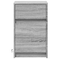 Нощно шкафче с LED осветление, сив сонома, инженерно дърво