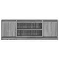 ТВ шкаф с LED, сив сонома, 139,5x34x50 см, инженерно дърво