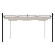 Пергола с прибиращ се покрив кремава 395x292x230 см