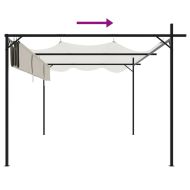 Пергола с прибиращ се покрив кремава 395x292x230 см