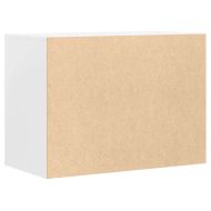 Ъглов скрин с чекмеджета, бял, 80x41x58 см, инженерно дърво