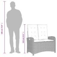 Градински комплект с възглавници, 2 части, бежов полиратан