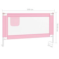Ограничител за бебешко легло, розов, 140x25 см, плат