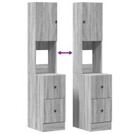 Кухненски шкаф, сив сонома, 35x50x180 см, инженерно дърво