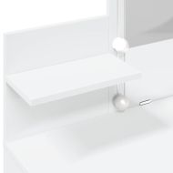 Тоалетка с LED, бяла, 100x40x130 см