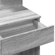 Тоалетка с LED, сив сонома, 100x40x130 см