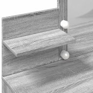 Тоалетка с LED, сив сонома, 100x40x130 см