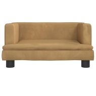 Кучешко легло Кафяв 60x40x30 см кадифе