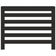 Капак за радиатор, черен, 104x20x82 см, инженерно дърво