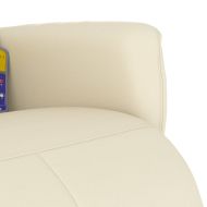 Масажен стол реклайнер поставка за крака кремав изкуствена кожа