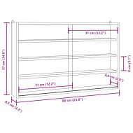 Дървена колекционерска витрина с врати 60x8,5x37 см