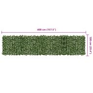 Балконски параван с тъмнозелени листа, 400x100 см