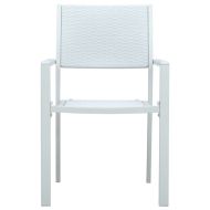 Градински трапезен комплект, 5 части, бял