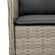 Градински трапезен комплект 3 части с възглавници светлосив