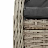 Градински трапезен комплект 3 части с възглавници светлосив