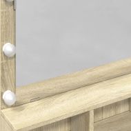 Тоалетка с LED, дъб сонома, 80x41x134,5 см