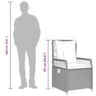 Градински трапезен комплект 5 части с възглавници светлосив