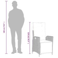 Градински комплект с възглавници 3 части бежов микс полиратан