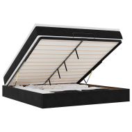 Османска легло с матрак, черно, 160x200 см, кадифе