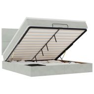 Османска легло с матраци, светлосиво, 160x200 см, кадифе