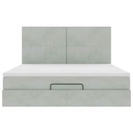 Османска легло с матраци, светлосиво, 160x200 см, кадифе