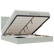 Османска легло с матраци, светлосиво, 160x200 см, кадифе