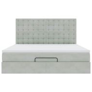 Османска легло с матраци, светлосиво, 160x200 см, кадифе