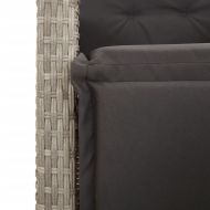 Градински трапезен комплект 5 части с възглавници светлосив