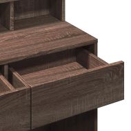 Тоалетка с LED, кафяв дъб, 80x41x134,5 см