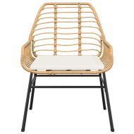 Градински комплект с възглавници 7 части кафяв полиратан стъкло