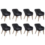 Градински трапезен комплект, 9 части, черен