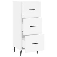 Сайдборд, бял, 34,5x34x90 см, инженерно дърво