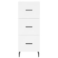 Сайдборд, бял, 34,5x34x90 см, инженерно дърво