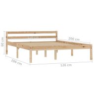 Рамка за легло, бор масив, 120х200 см