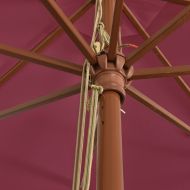 Градински чадър с дървен прът, бордо червено, 400x273 см