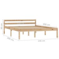 Рамка за легло, бор масив, 140х200 см